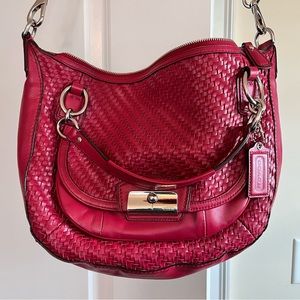 Woven Leather Coach Purse